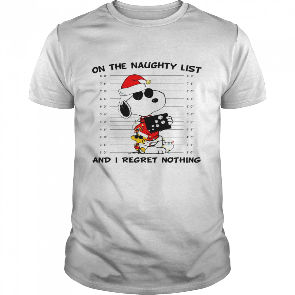 Snoopy Santa On the naughty list and i regret nothing shirt Classic Men's T-shirt