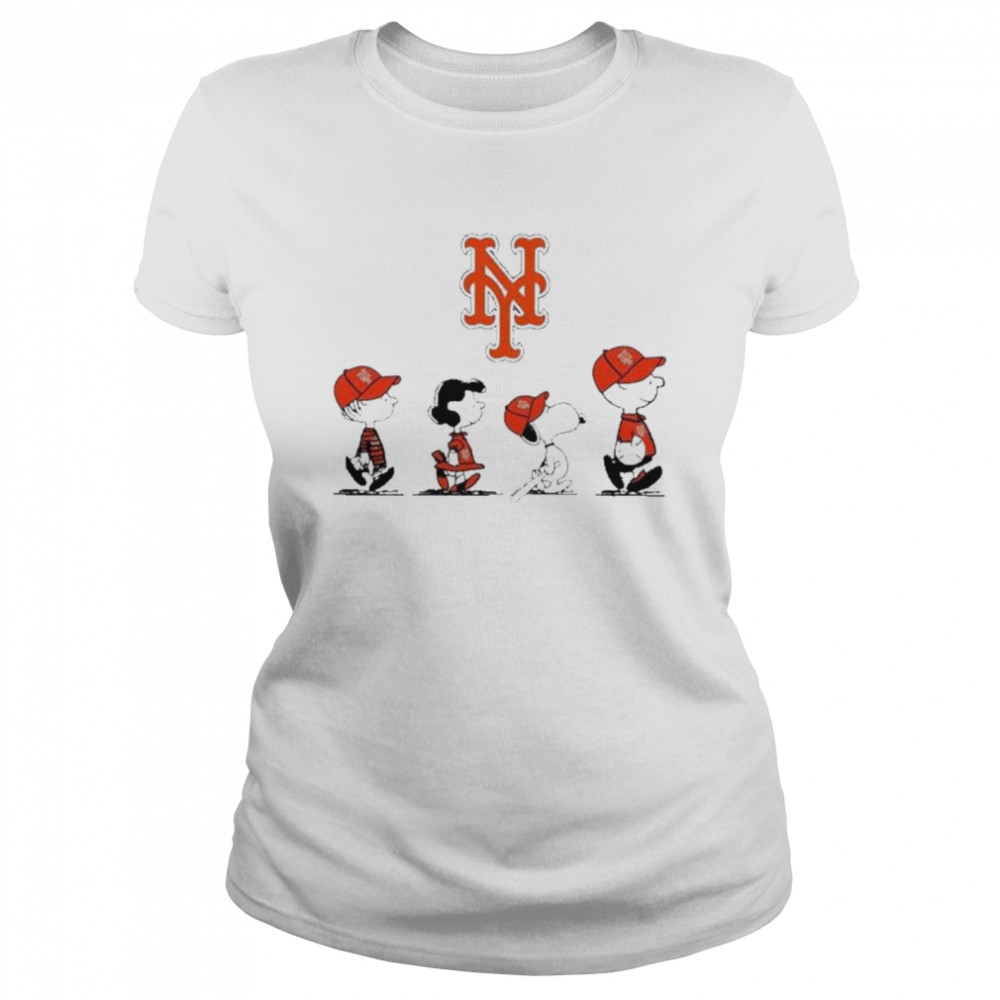 The Peanuts Play Baseball New York Mets Football Classic Women's T-shirt