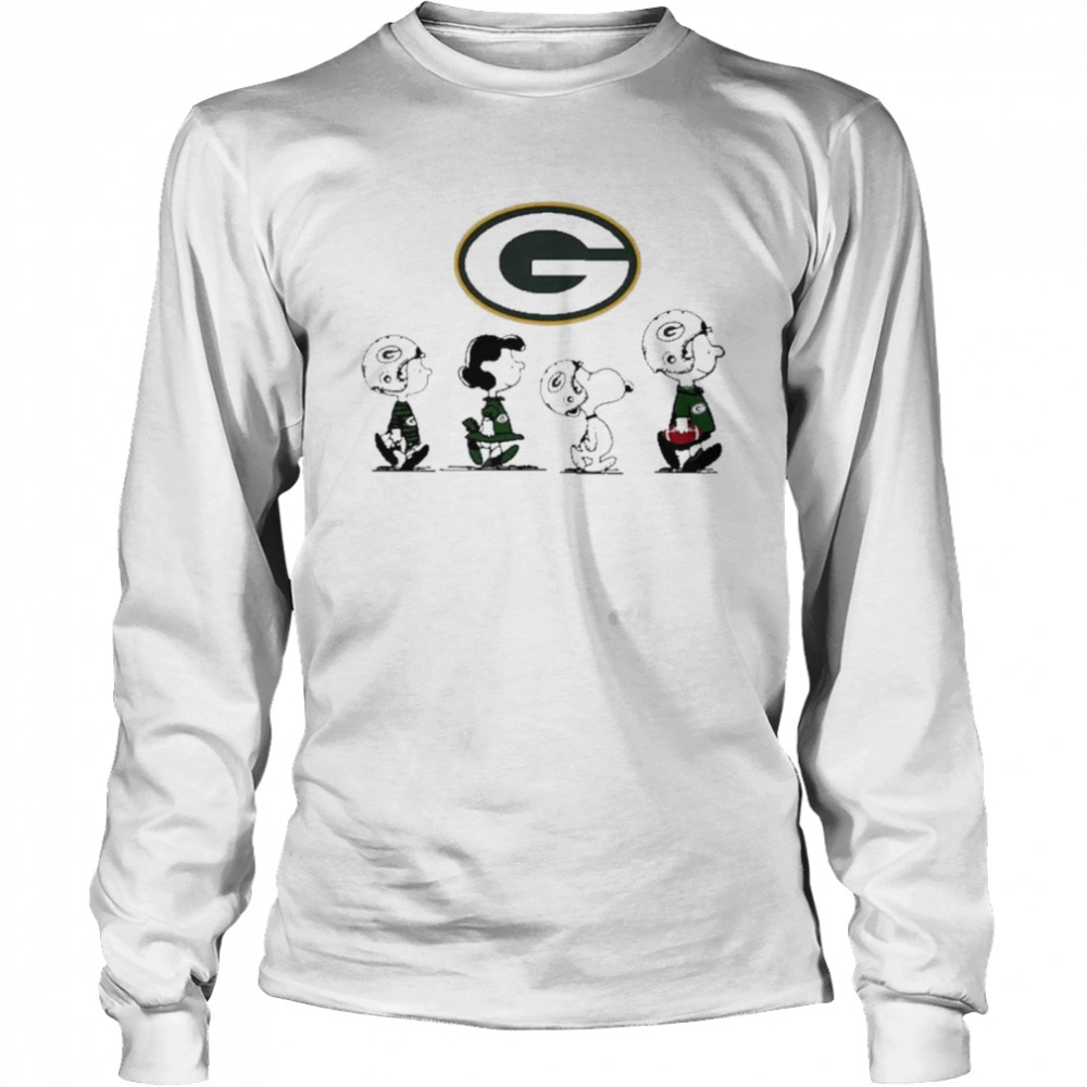 The Peanuts Play Rugby Green Bay Packer Long Sleeved T-shirt