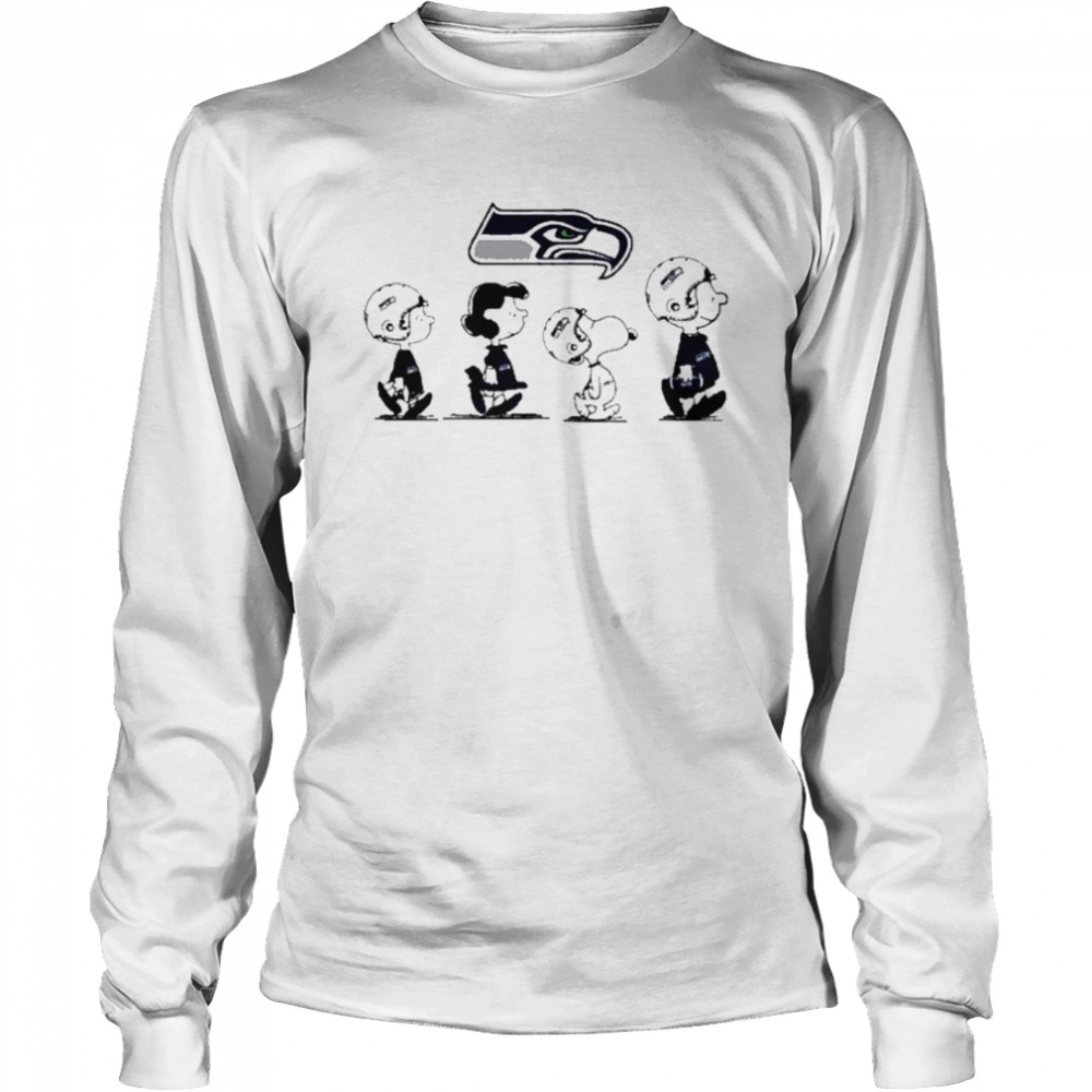 The Peanuts Play Rugby Seattle Seahawks Long Sleeved T-shirt