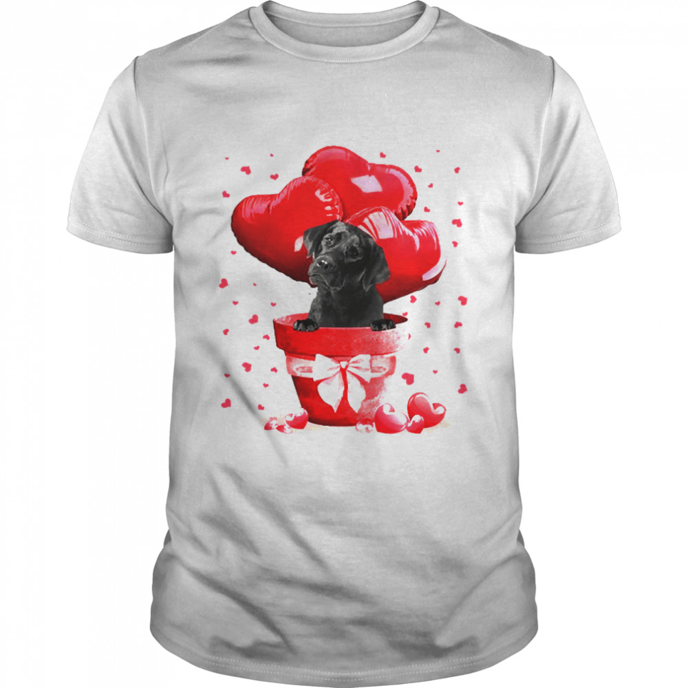 Valentine Pot Black Labrador Dogs Classic Men's T-shirt