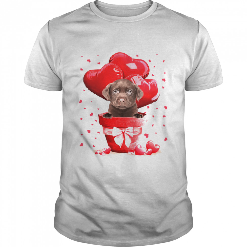 Valentine Pot Chocolate Labrador Dog Classic Men's T-shirt