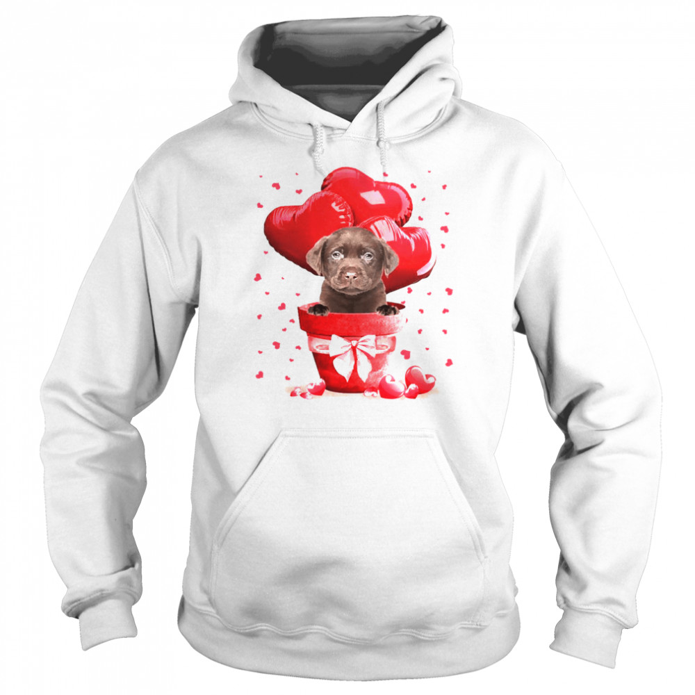 Valentine Pot Chocolate Labrador Dog Unisex Hoodie