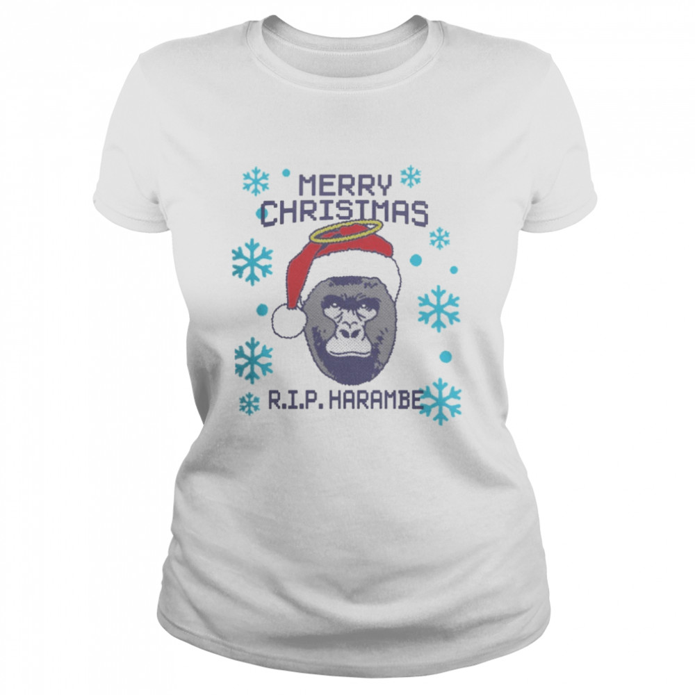 Merry christmas rip harambe shirt Classic Women's T-shirt