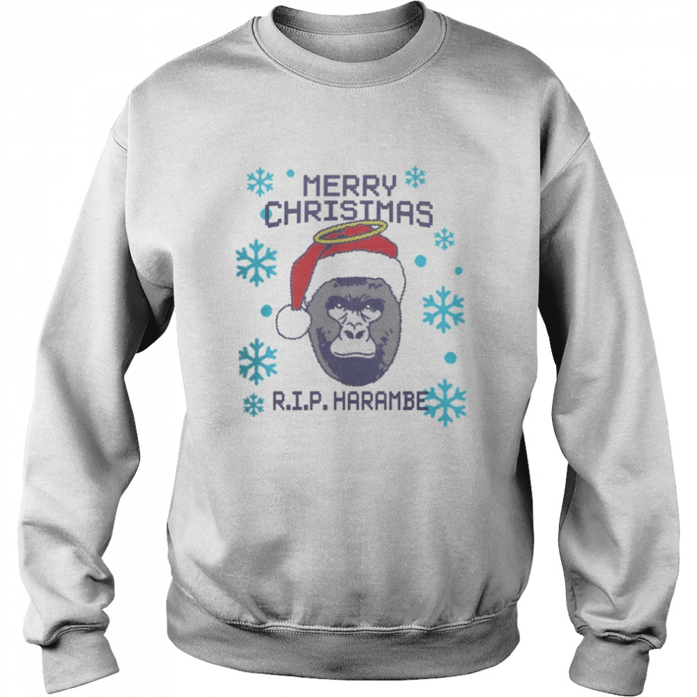 Merry christmas rip harambe shirt Unisex Sweatshirt