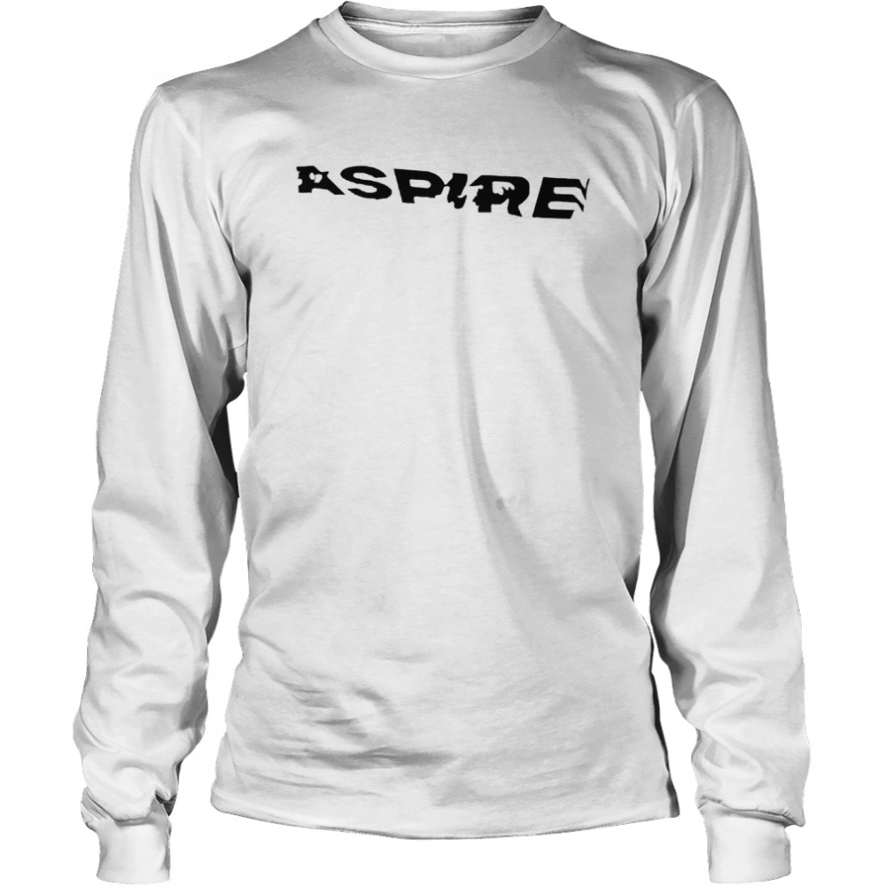 Original aspire embroidered text shirt Long Sleeved T-shirt