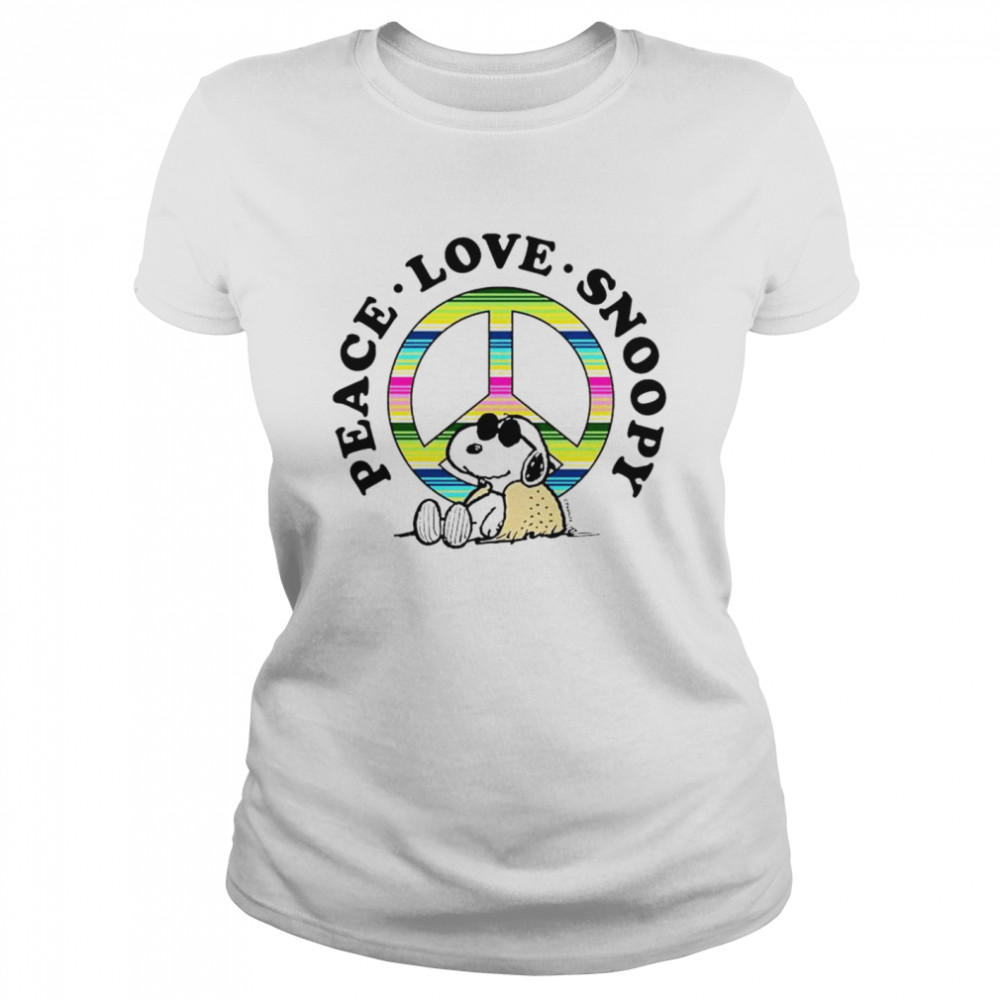 Peanuts Peace Love Snoopy shirt Classic Women's T-shirt