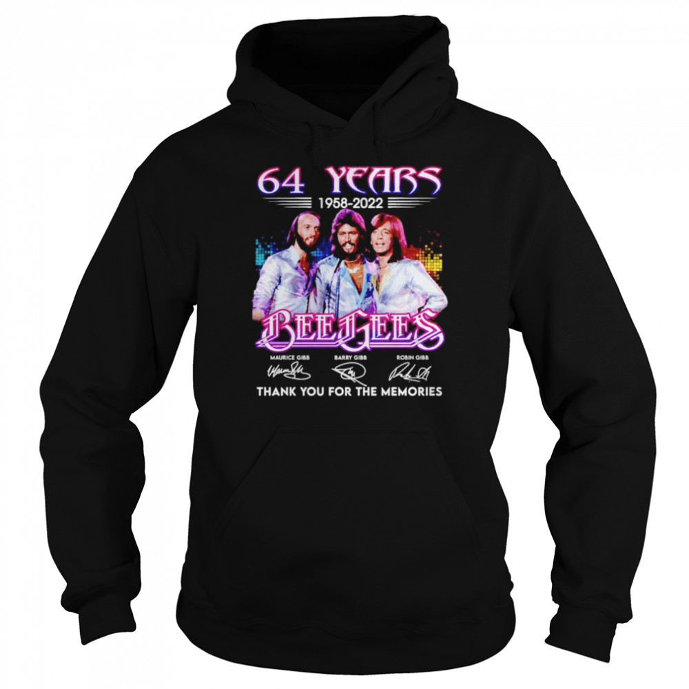 Best 64 years Bee Gees 1958 2022 thank you for the memories shirt Unisex Hoodie