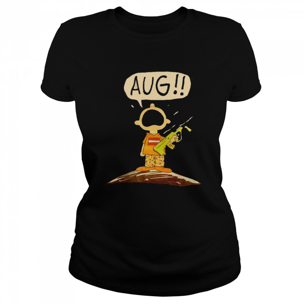 Charlie Brown crying with gun aug shirt Classic Women's T-shirt