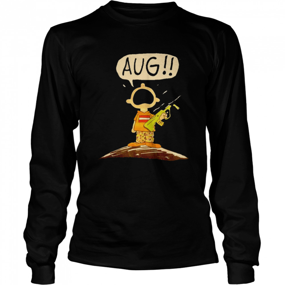 Charlie Brown crying with gun aug shirt Long Sleeved T-shirt