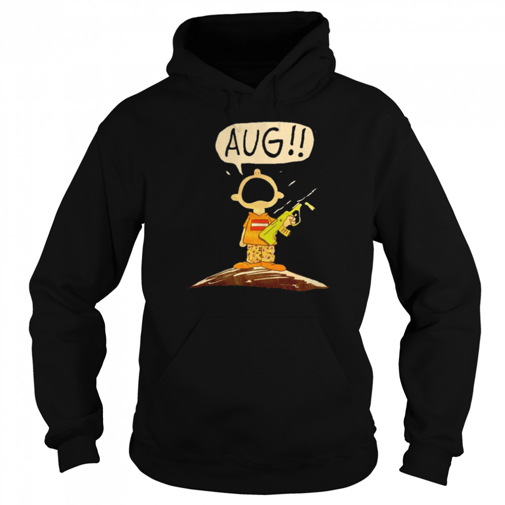 Charlie Brown crying with gun aug shirt Unisex Hoodie