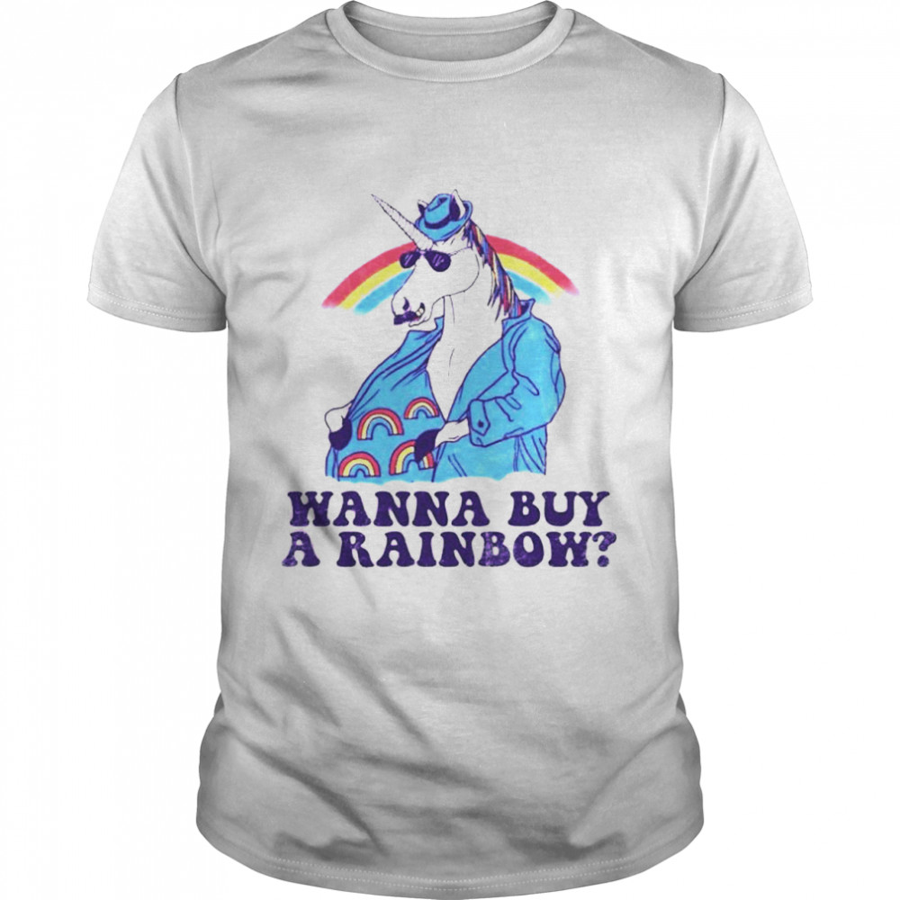 Unicorn wanna buy a rainbow shirt Classic Men's T-shirt