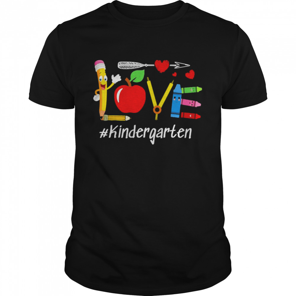 Love Apple Pencil Teacher Kindergarten  Classic Men's T-shirt