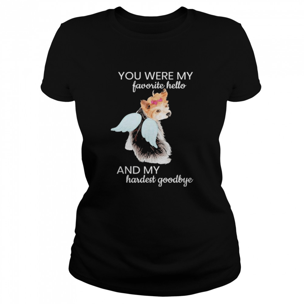 Angel Wing Dog Yorkie Memorial Puppy Rainbow Bridge Pet Classic Women's T-shirt