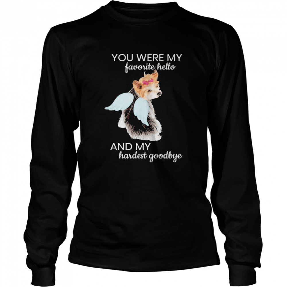 Angel Wing Dog Yorkie Memorial Puppy Rainbow Bridge Pet Long Sleeved T-shirt