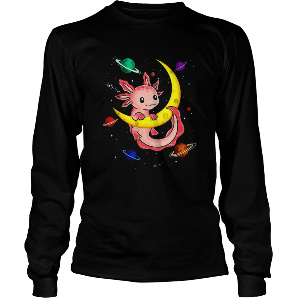 Galaxy Axolotl Funny Goth Space Pastel Goth Japan Long Sleeved T-shirt