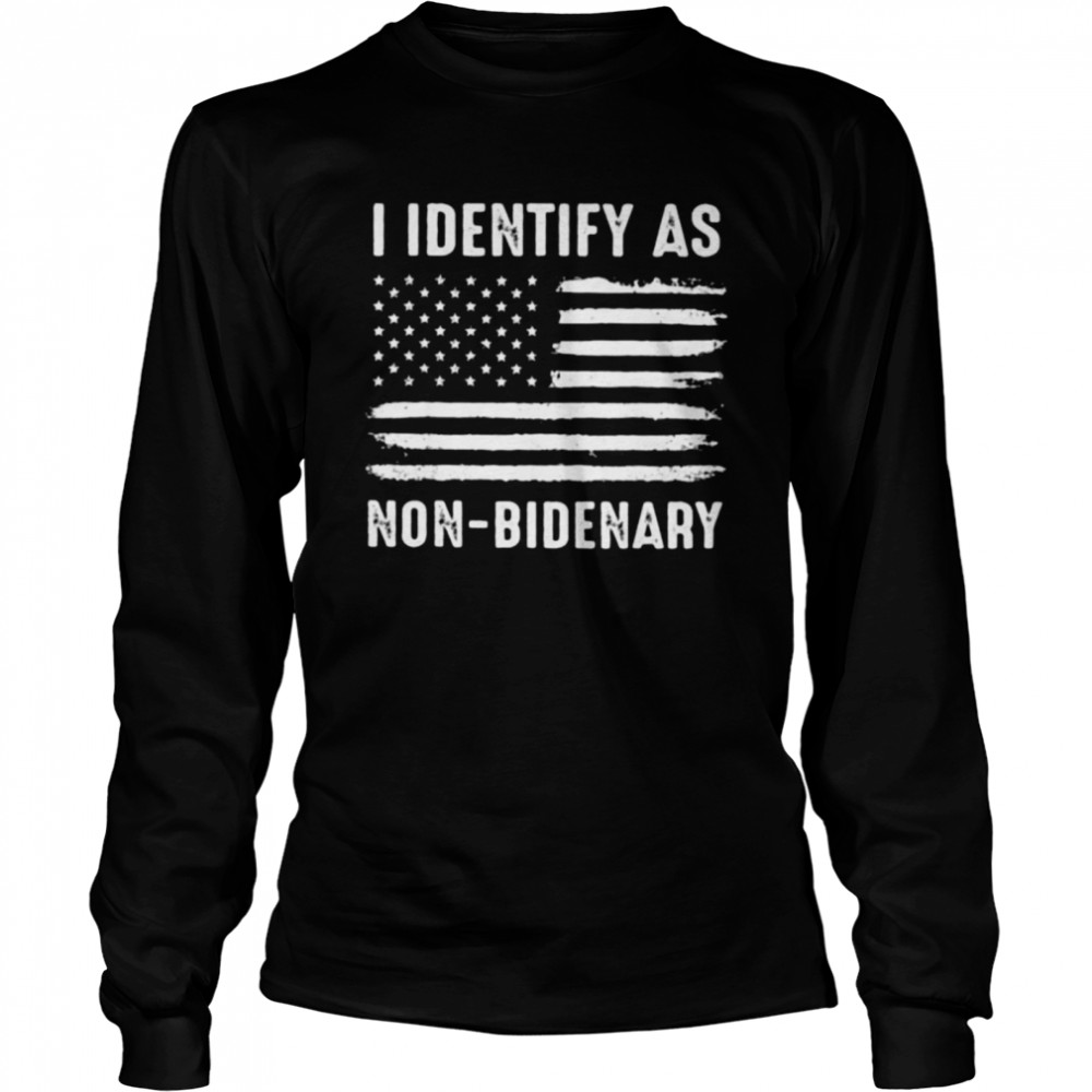 I Identify As Non-Bidenary Flag Vintage Long Sleeved T-shirt