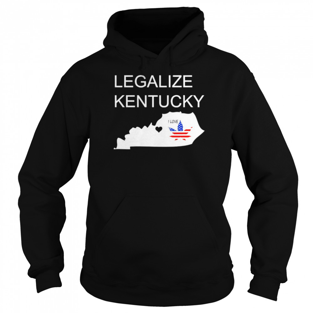 Legalize Kentucky I Love Weed American Flag Unisex Hoodie