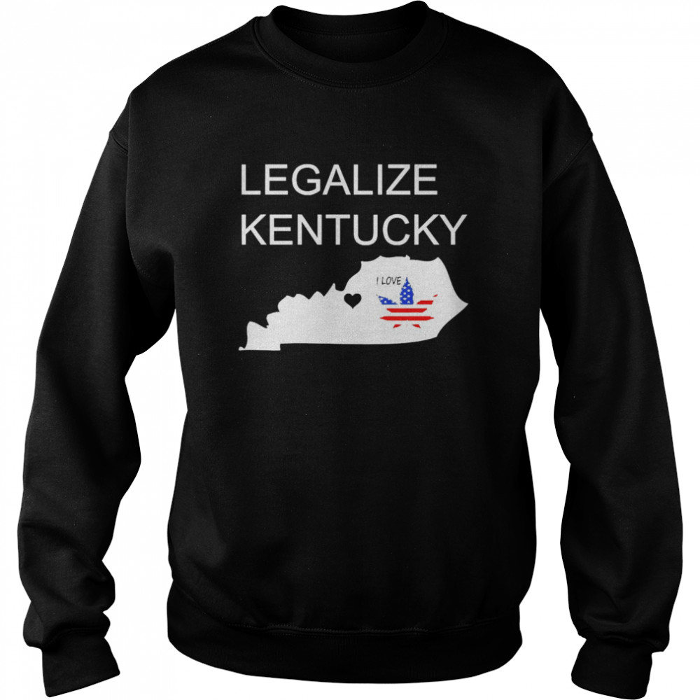 Legalize Kentucky I Love Weed American Flag Unisex Sweatshirt