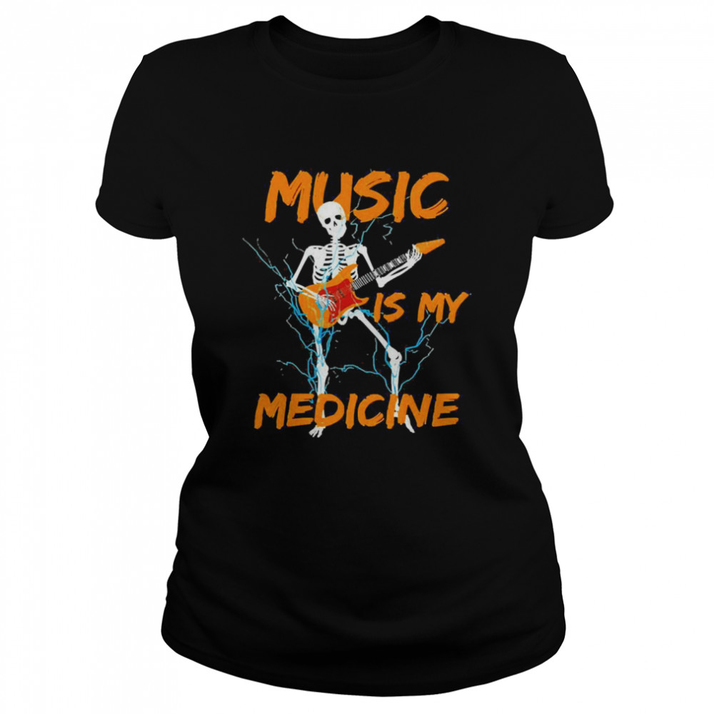 Skeleton Playing Guitar Music Classic Women's T-shirt