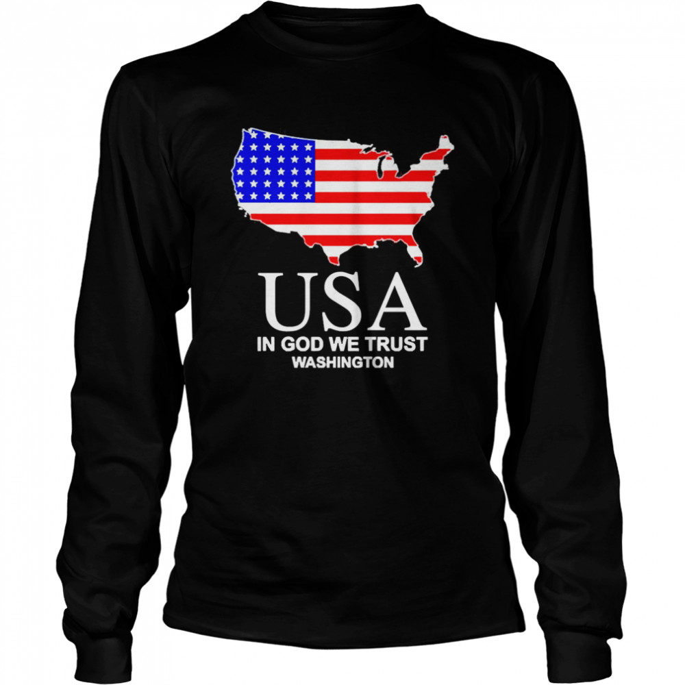 USA in god we trust washington shirt Long Sleeved T-shirt