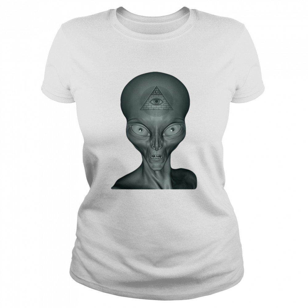 Alienations Illuminati Alien All Seeing Eye Graphic Classic Women's T-shirt