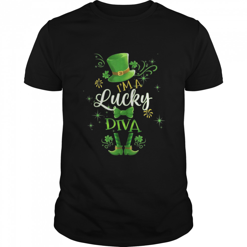 Leprechaun I’m A Lucky Diva St Patrick’s Day Matching Party  Classic Men's T-shirt