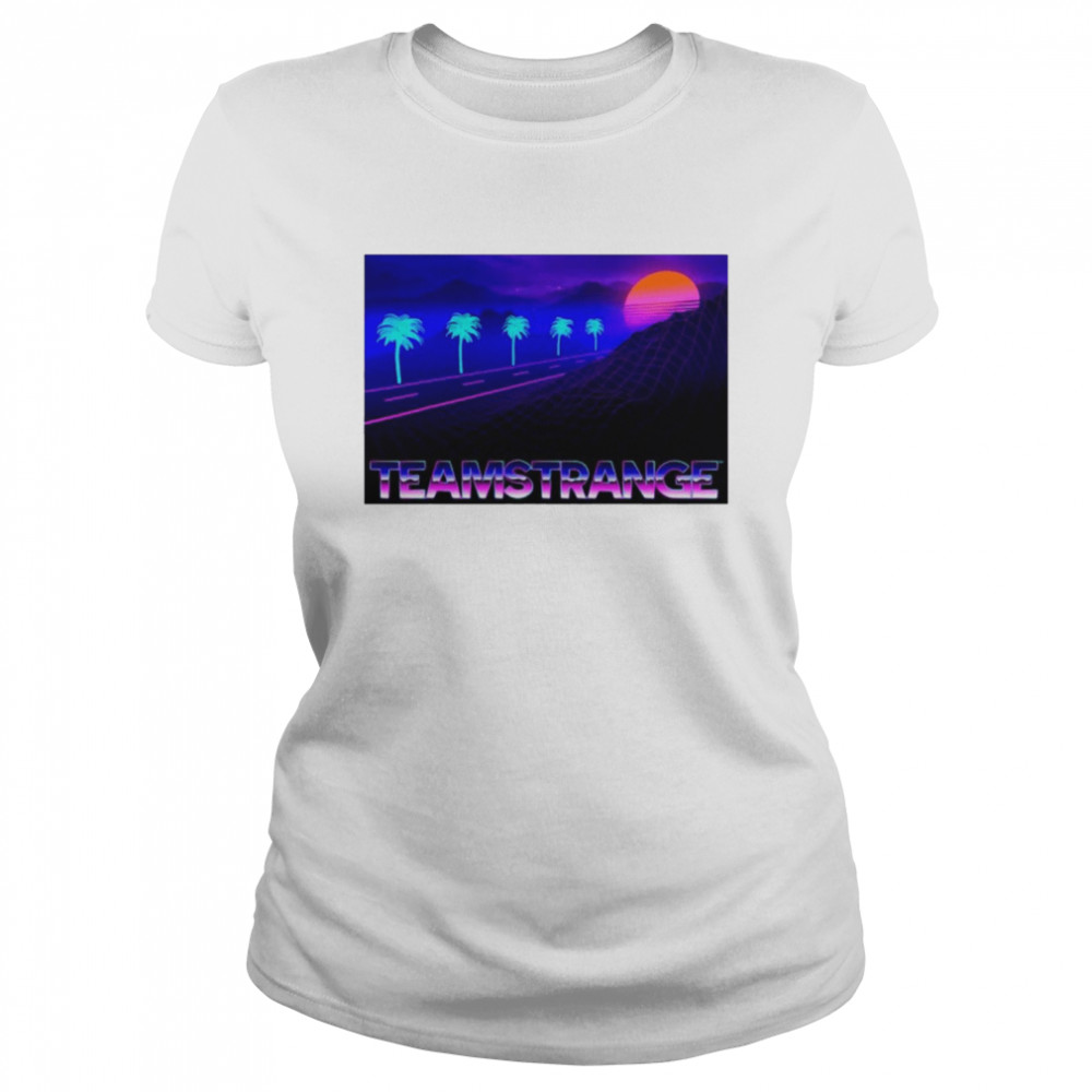 Teamstrange Retro Red Sunset Highway Rocking Style Classic Women's T-shirt