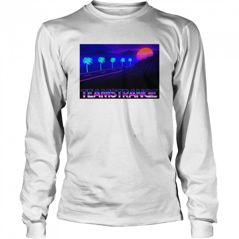 Teamstrange Retro Red Sunset Highway Rocking Style Long Sleeved T-shirt