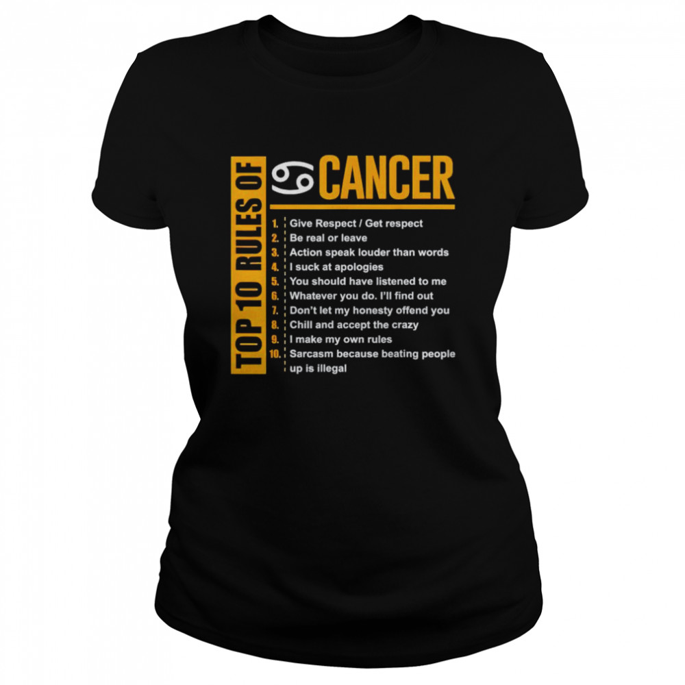 Top 10 rules of cancer shirt Classic Women's T-shirt