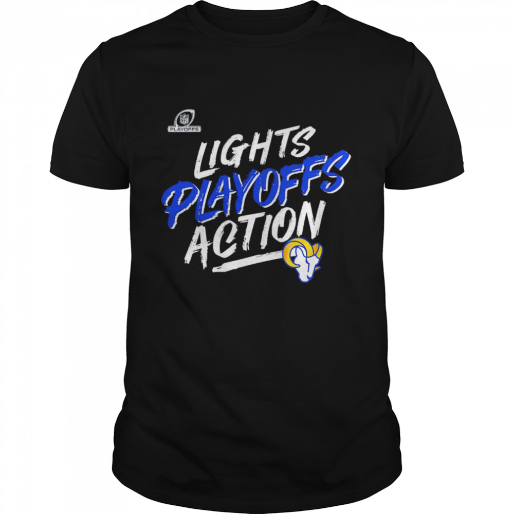 Los Angeles Rams 2021 NFL Playoffs Bound Lights Action shirt Classic Men's T-shirt