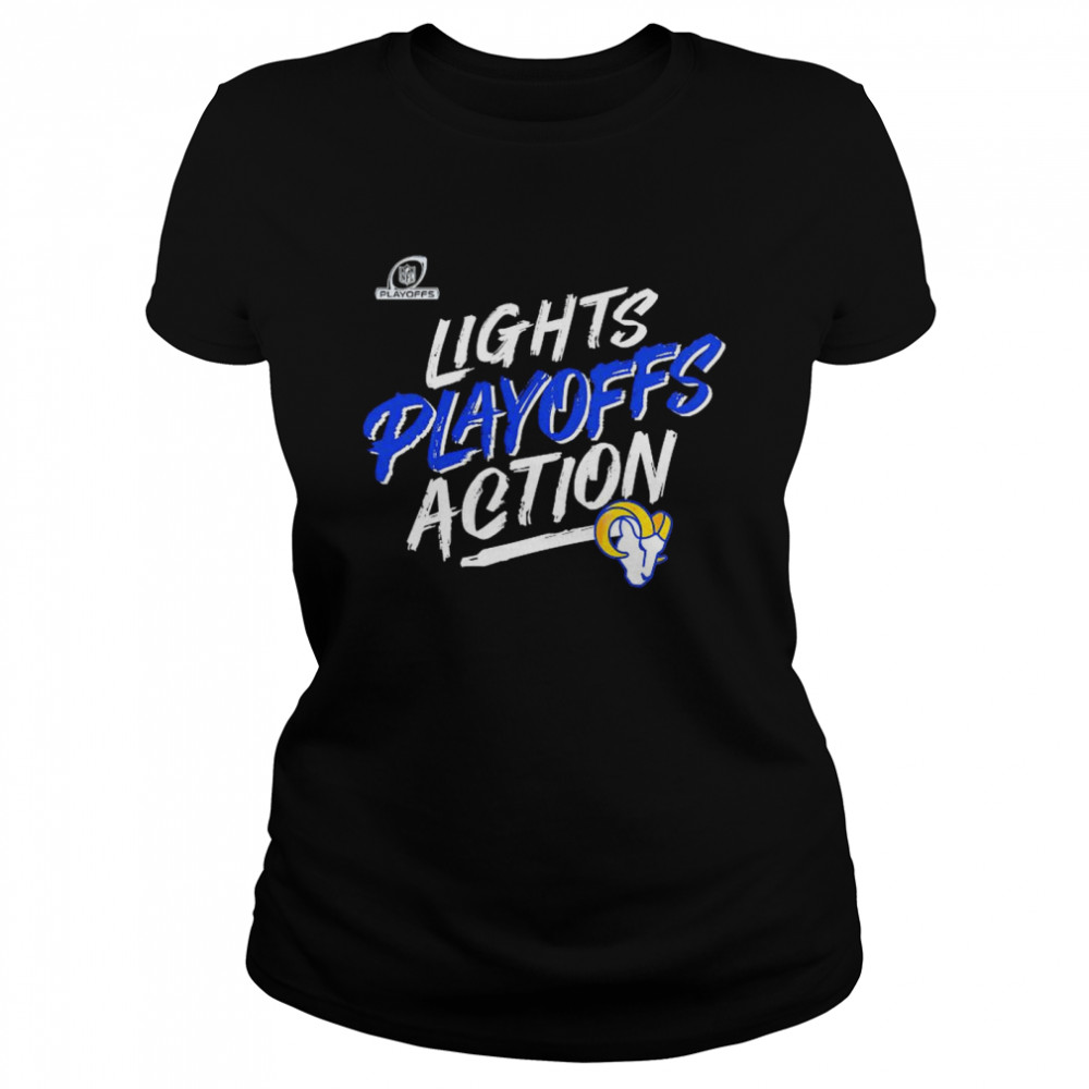 Los Angeles Rams 2021 NFL Playoffs Bound Lights Action shirt Classic Women's T-shirt