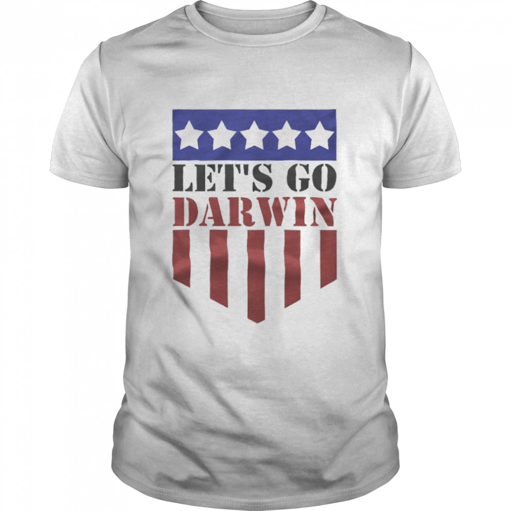 Let’s go Darwin armorial American flag shirt