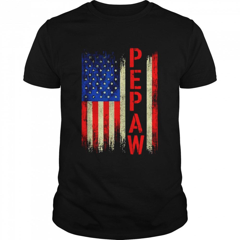 Pepaw Gift America Flag Father’s Day  Classic Men's T-shirt