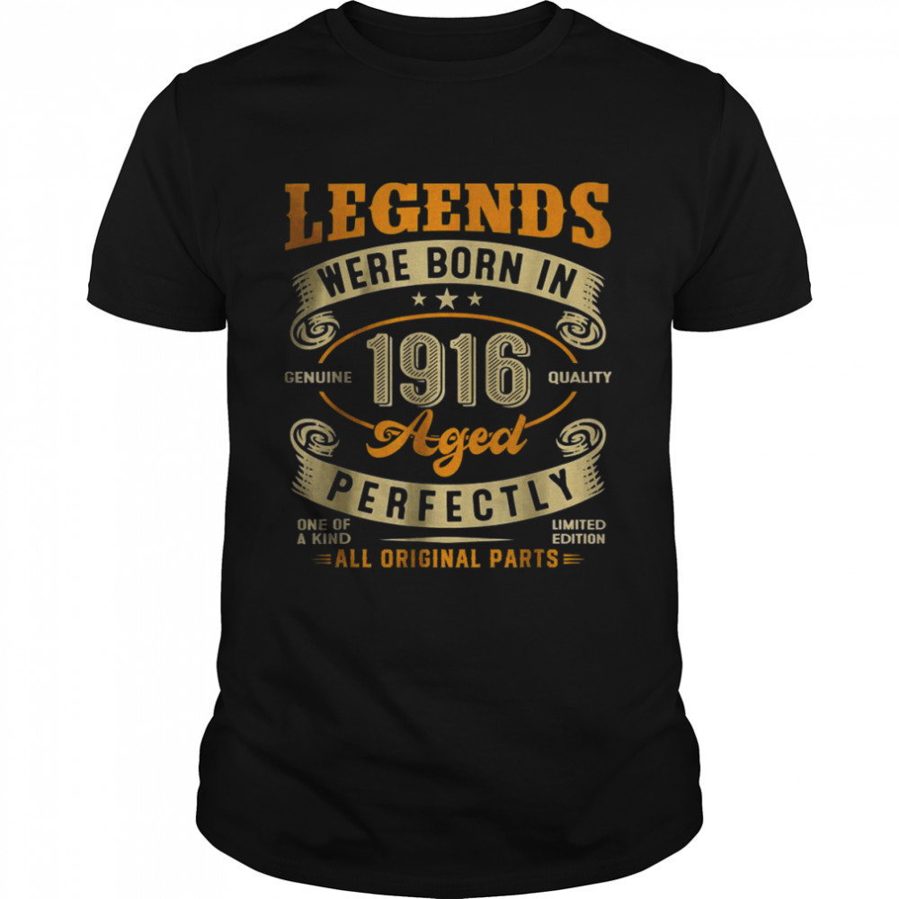 Vintage Legends Born In 1916 106 Years Old Classic Men's T-shirt