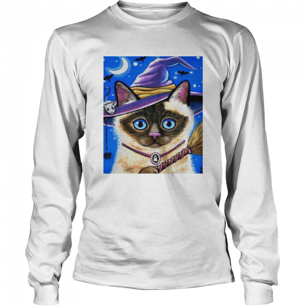 Cat night moon shirt Long Sleeved T-shirt