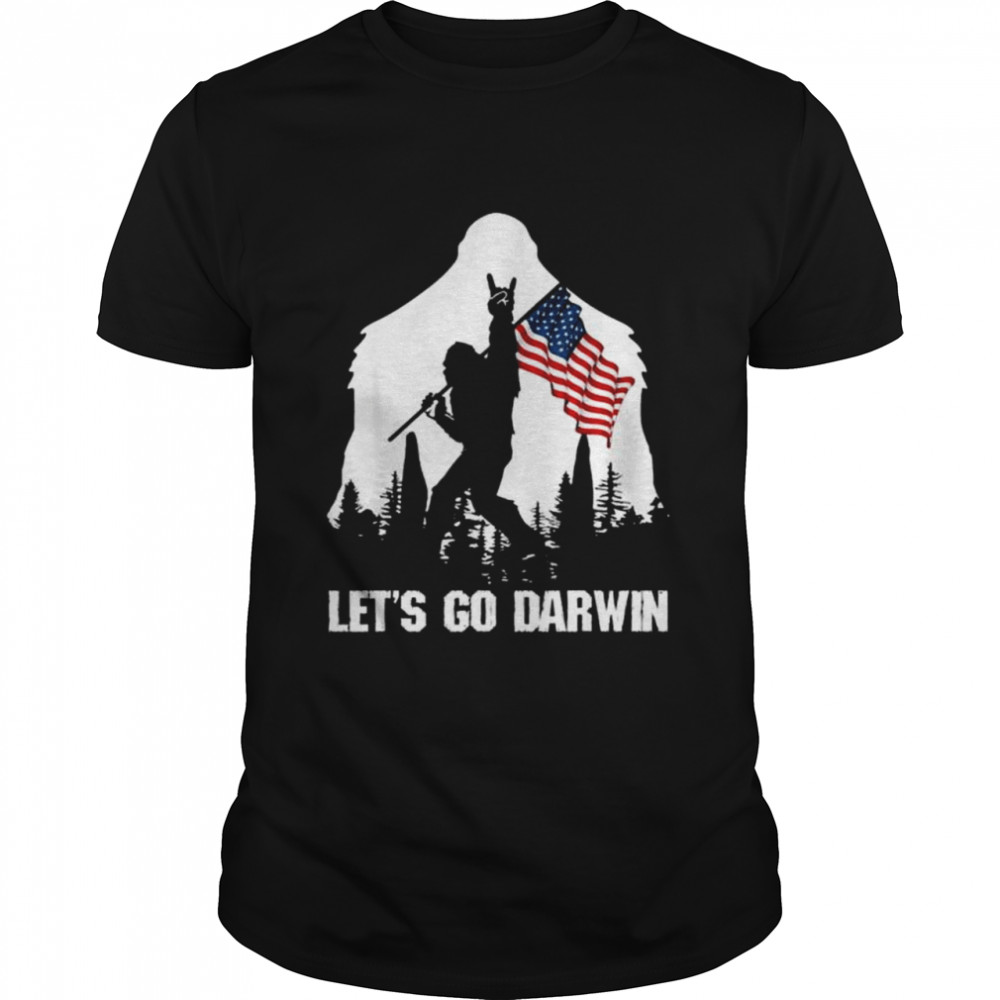 Let’s go darwin bigfoot American flag shirt