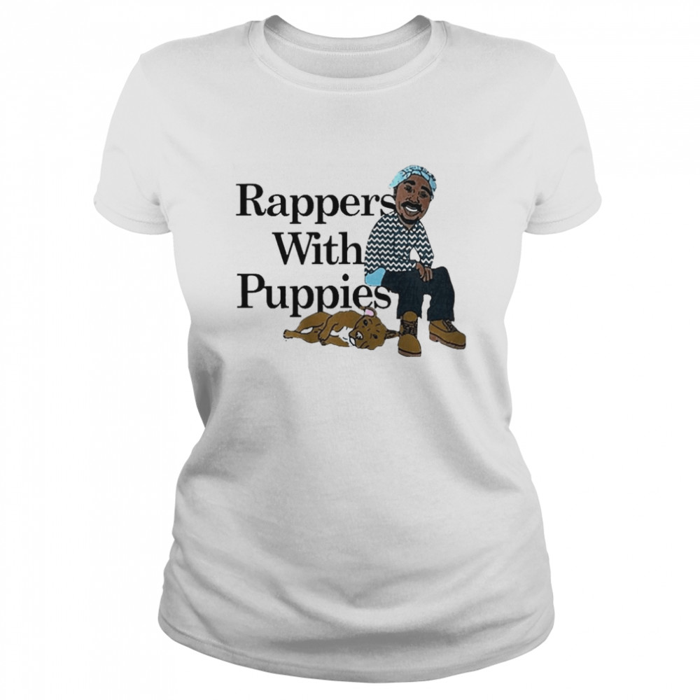 Rappers With Puppies Cartoon Pitbull Rap Lovers Classic Women's T-shirt