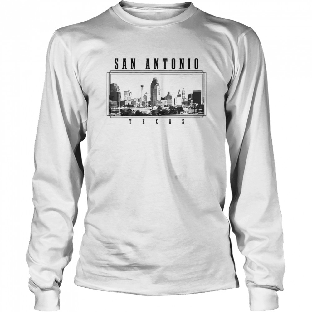 San Antonio Texas Vintage Skyline Pride Vintage San Antonio Long Sleeved T-shirt