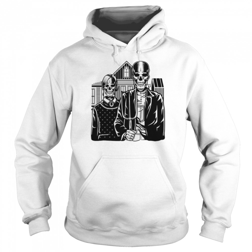 Skeleton Gothic House In Eldon Parody Of American shirt Unisex Hoodie