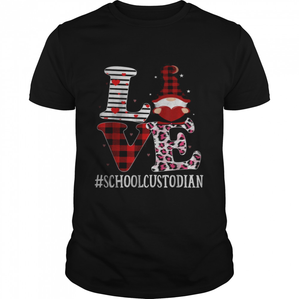 School Custodian Love Women Leopard Appreciation Valentine Classic Men's T-shirt