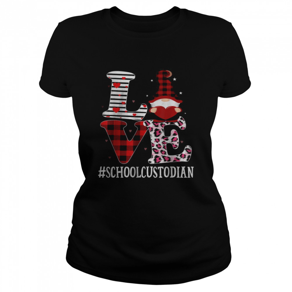 School Custodian Love Women Leopard Appreciation Valentine Classic Women's T-shirt