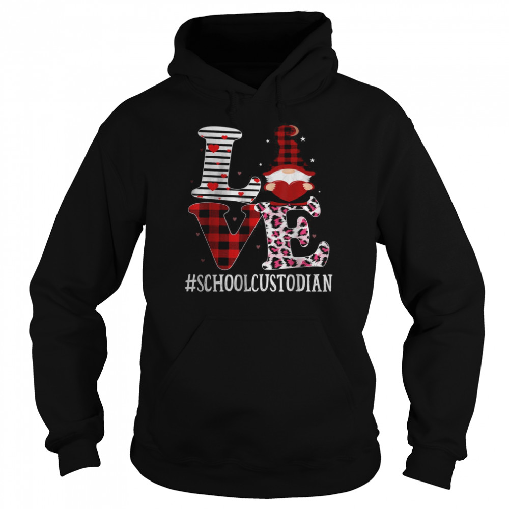 School Custodian Love Women Leopard Appreciation Valentine Unisex Hoodie