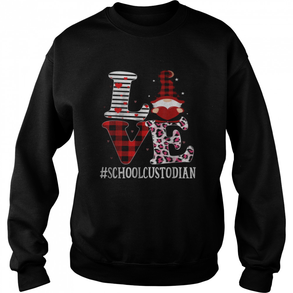 School Custodian Love Women Leopard Appreciation Valentine Unisex Sweatshirt