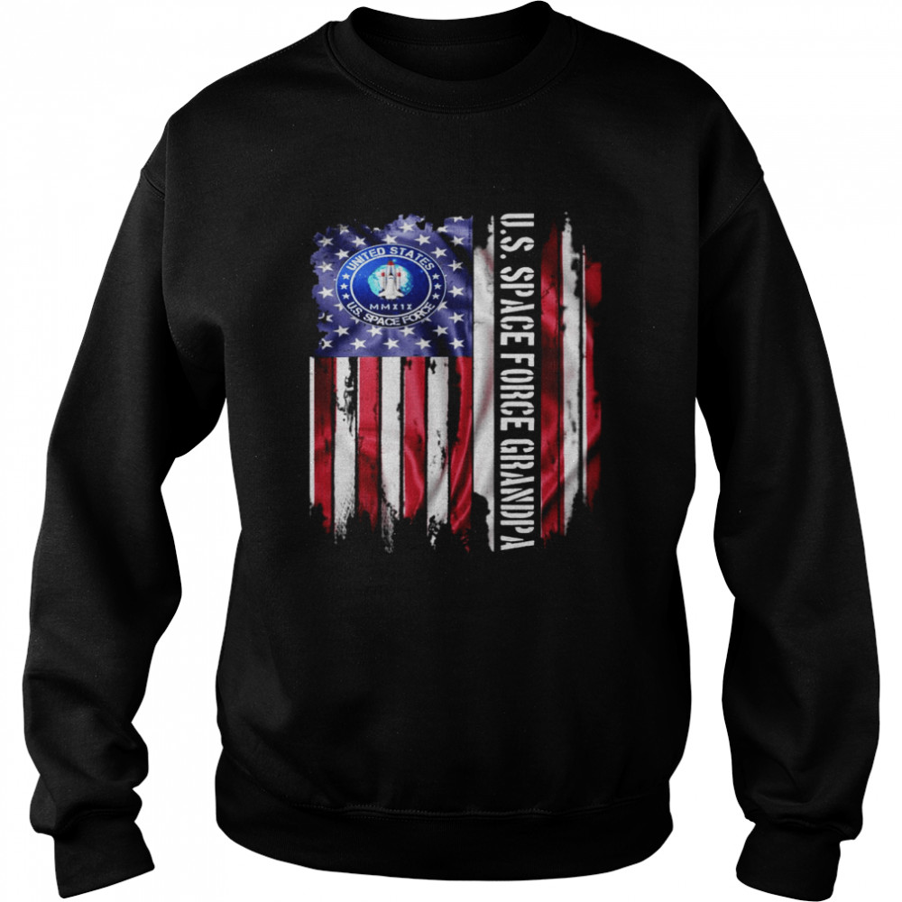 Vintage USA American Flag Proud US Space Force Grandpa Unisex Sweatshirt