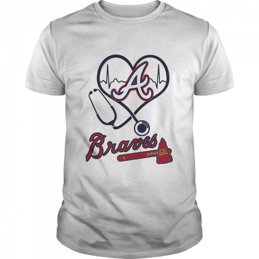 Nurse Love Atlanta Braves Heartbeat  Classic Men's T-shirt