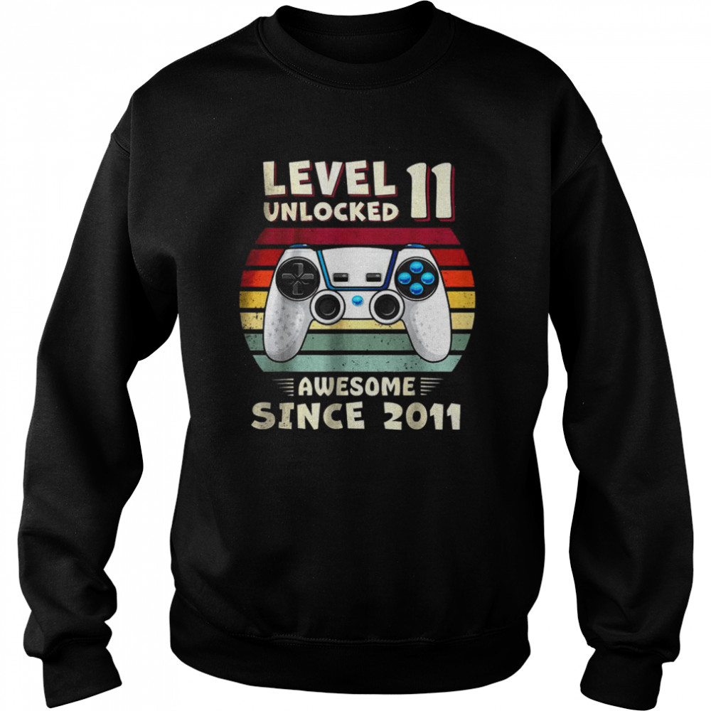 11yr BDay Son Boy Funny Gamer 11th 11 Years Old Birthday T- Unisex Sweatshirt