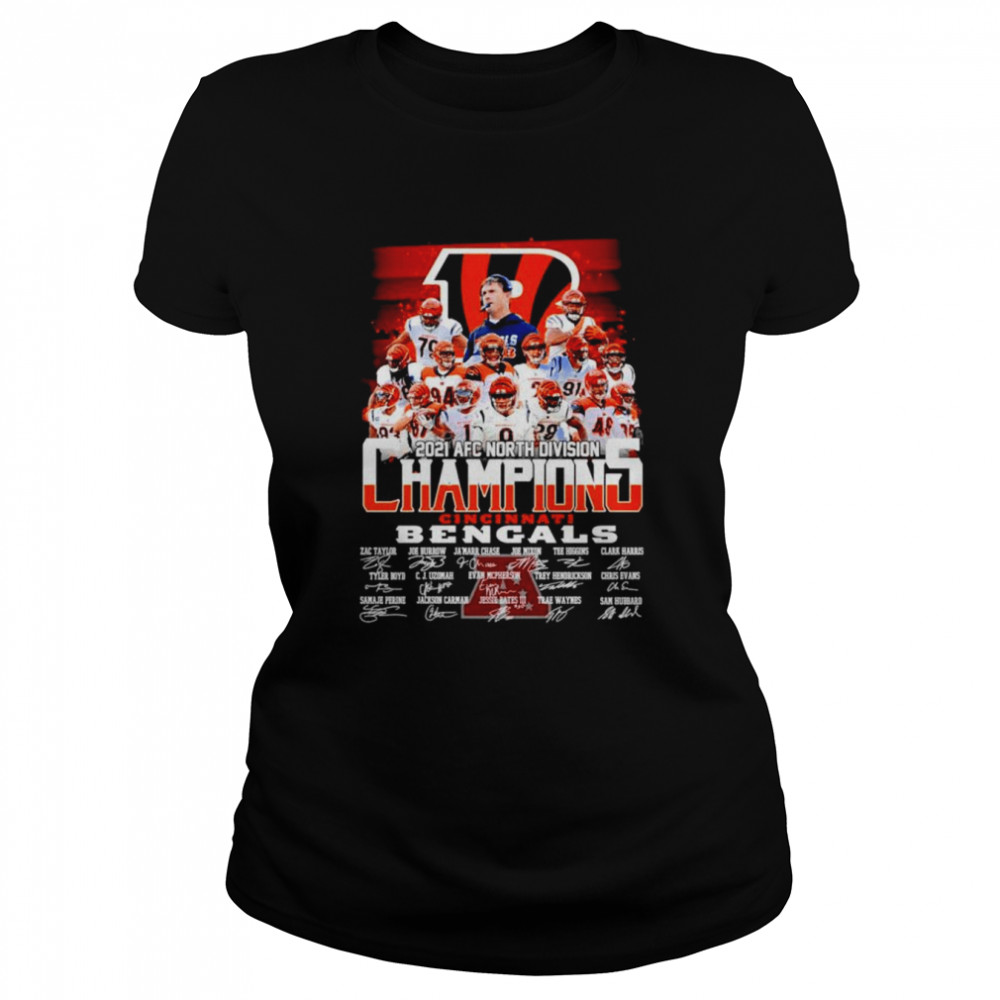 Cincinnati Bengals Team AFC North Division Champions 2021 2022 Signatures  Shirt