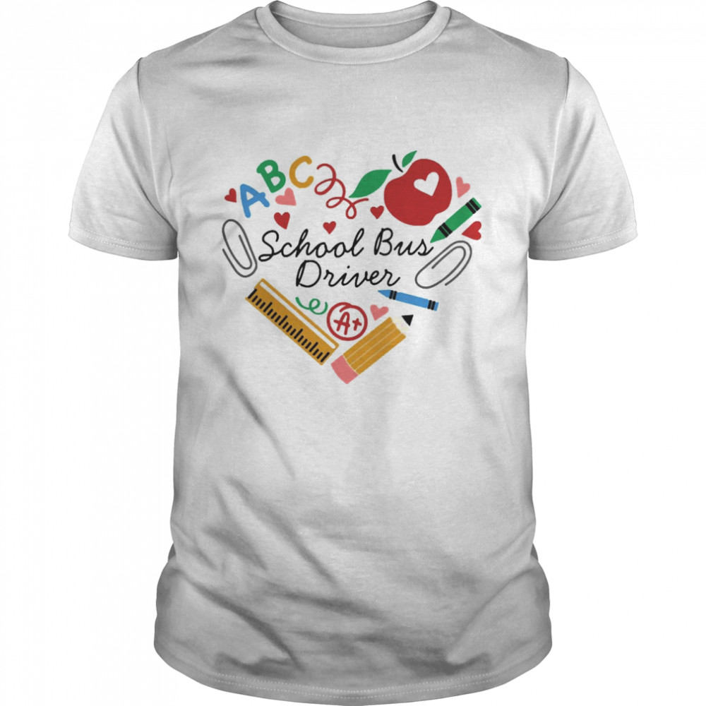 Heart Of School Bus Driver Teacher School Stuff  Classic Men's T-shirt