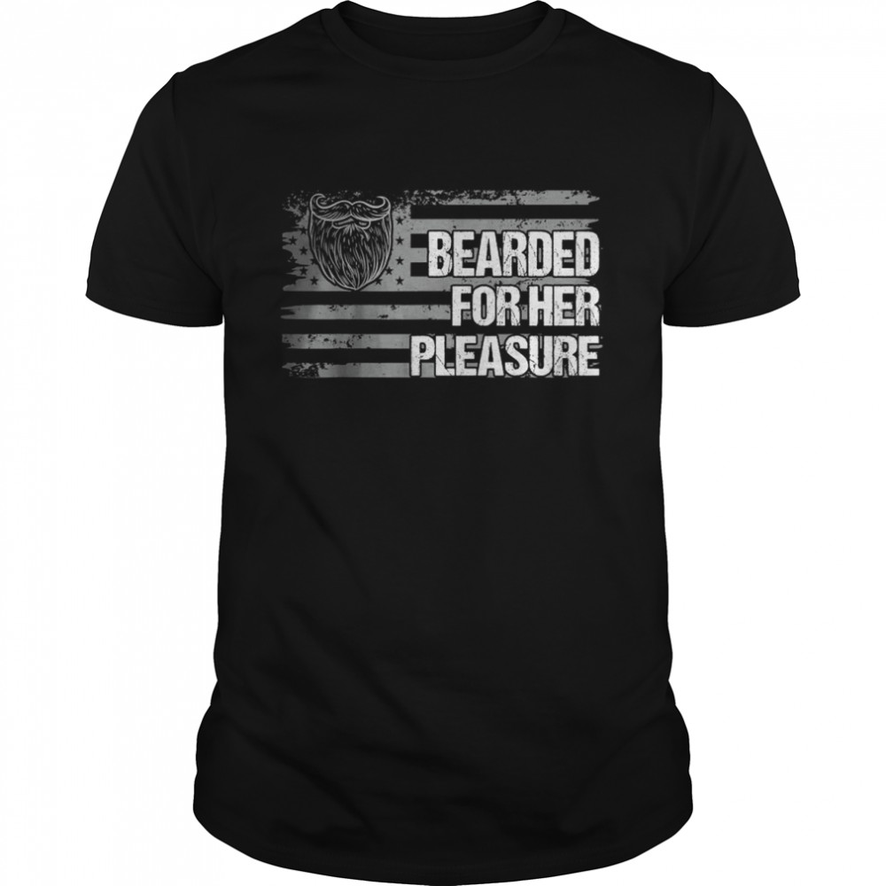 Bearded for Her Pleasure American Flag T- Classic Men's T-shirt